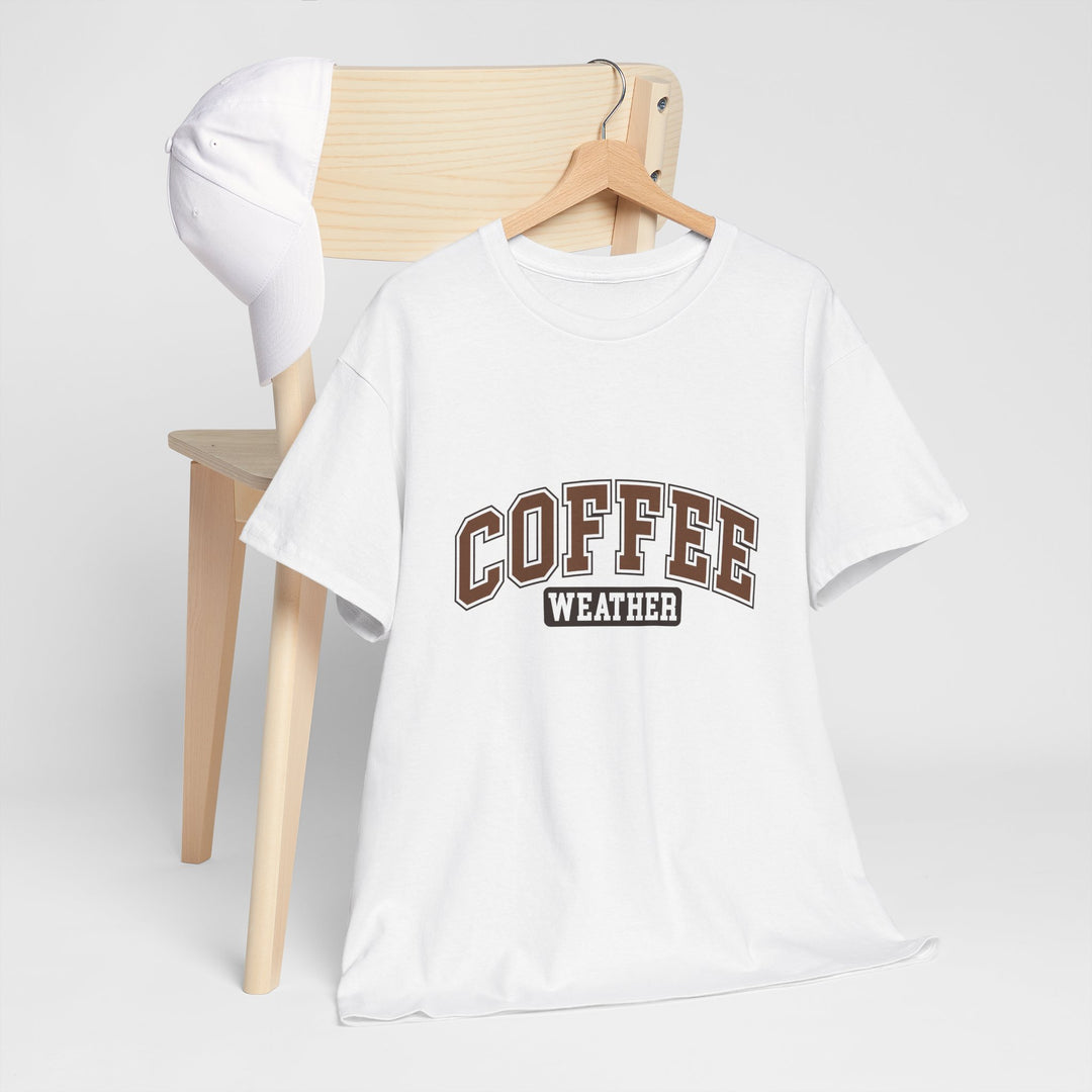 Coffee Weather Unisex Heavy Cotton Tee - Cozy Fall and Winter Apparel