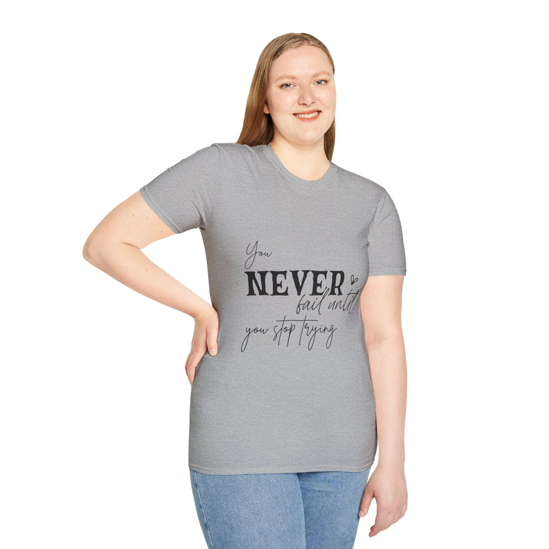 Never Give Up! Inspirational Unisex Softstyle Tee