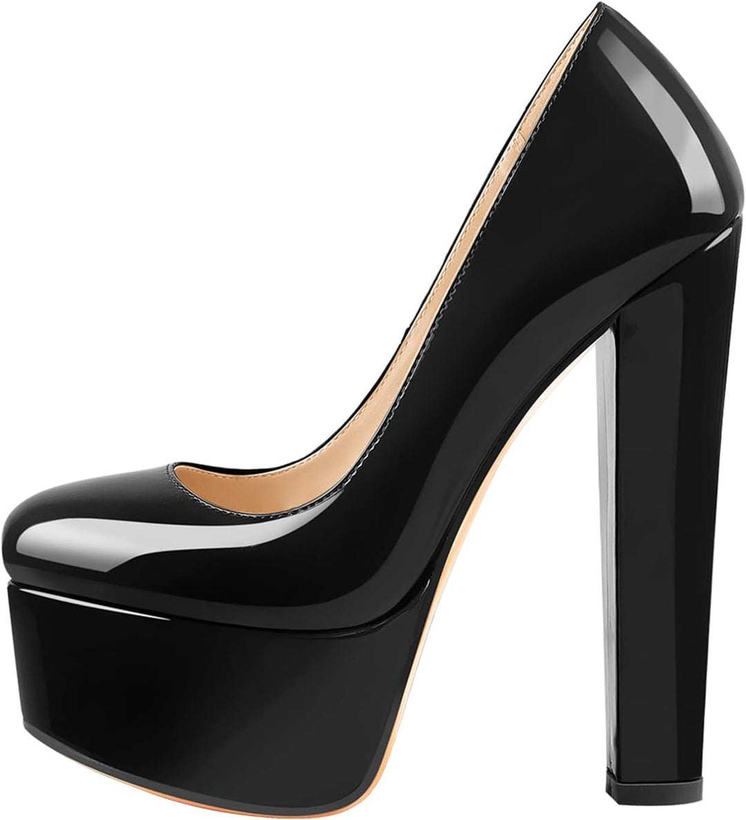 Women'S Chunky High Heels Platform Mary Jane Pumps