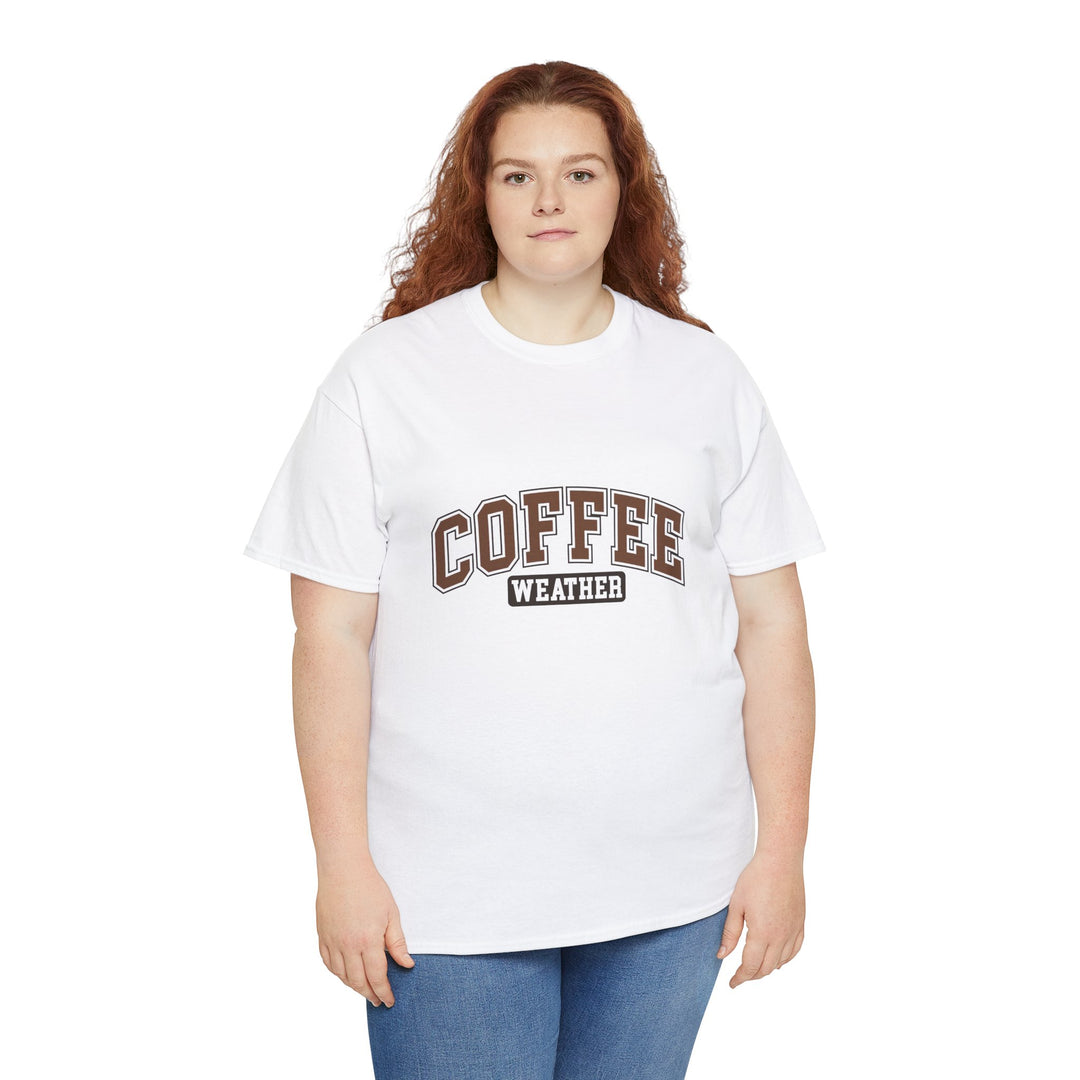 Coffee Weather Unisex Heavy Cotton Tee - Cozy Fall and Winter Apparel