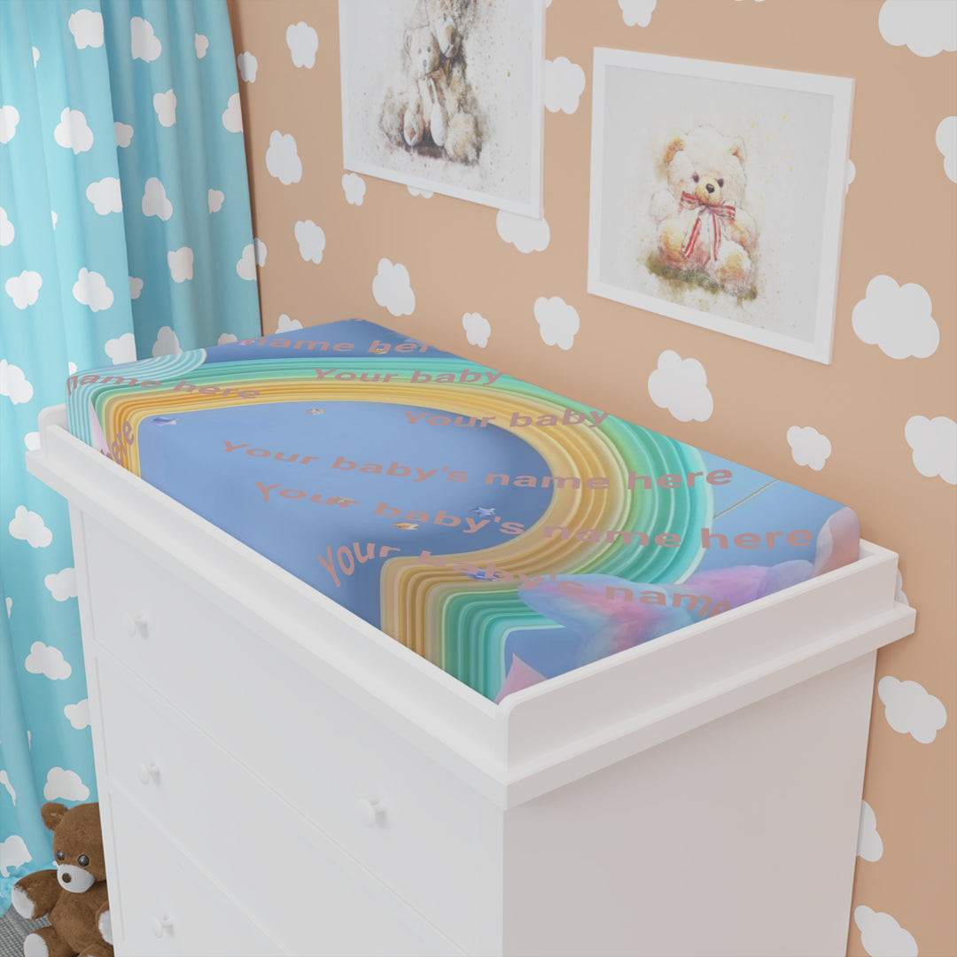 Personalized Baby Changing Pad Cover - Rainbow Design for Infants