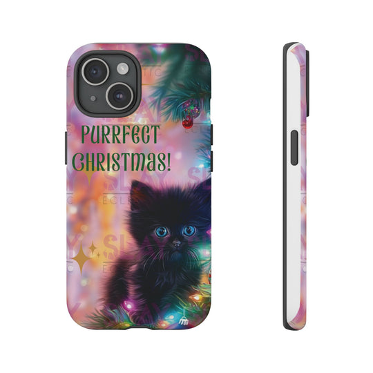 Purrfect Christmas Phone Case, Cute Cat Phone Cover for Cat Lovers