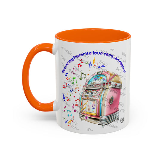 Retro Jukebox Valentine Coffee Mug - Music Lovers Gift, 11 oz