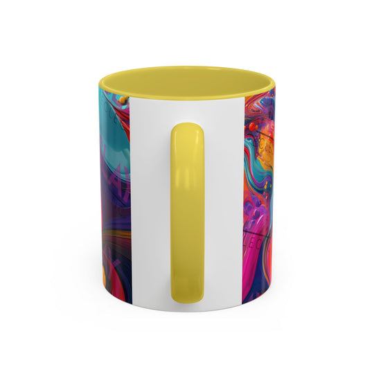 Vibrant Eclectic Coffee Mug, Abstract 4k AI, 11oz