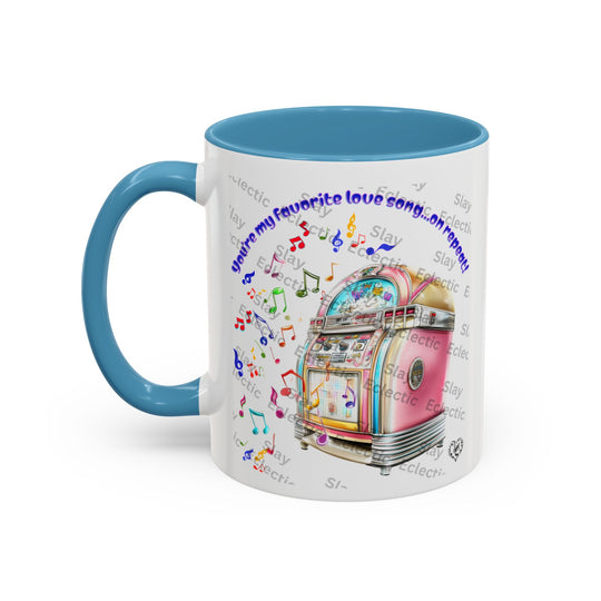 Retro Jukebox Valentine Coffee Mug - Music Lovers Gift, 11 oz