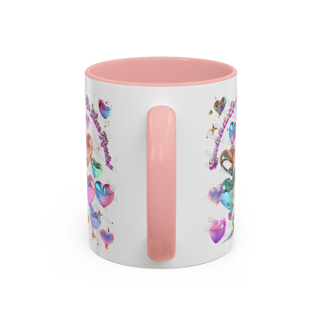 Colorful Heart Accent Coffee Mug - Perfect Gift for Loved Ones