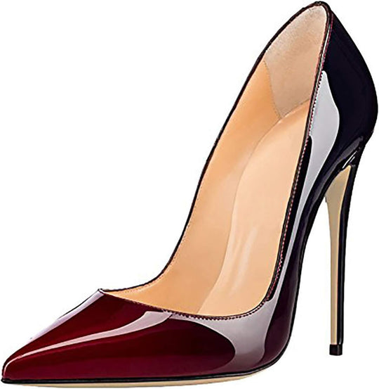 Women'S Sexy Pointed Toe High Heels,4.72 Inch/12Cm Patent Leather Pumps,Wedding Dress Shoes,Cute Evening Stilettos