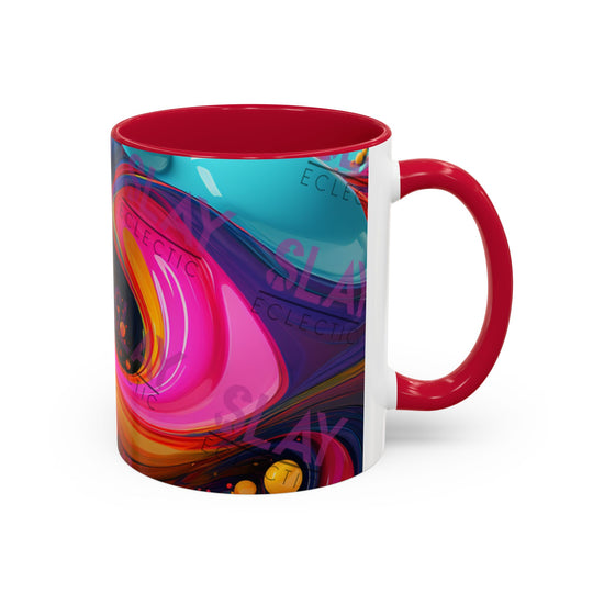 Vibrant Eclectic Coffee Mug, Abstract 4k AI, 11oz