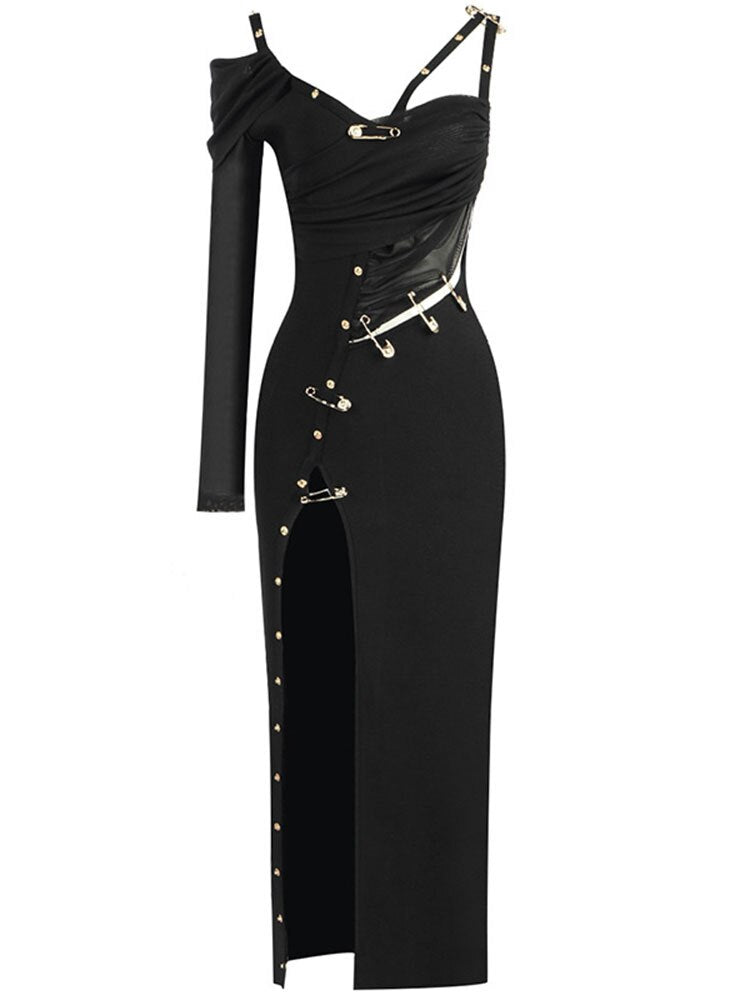 Finesse Bandage Maxi Dress - Black