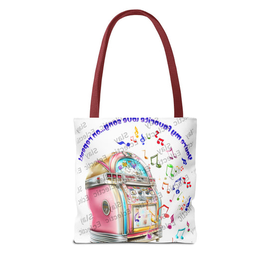 Retro Valentine Jukebox Tote Bag for Music Lovers & Gifts