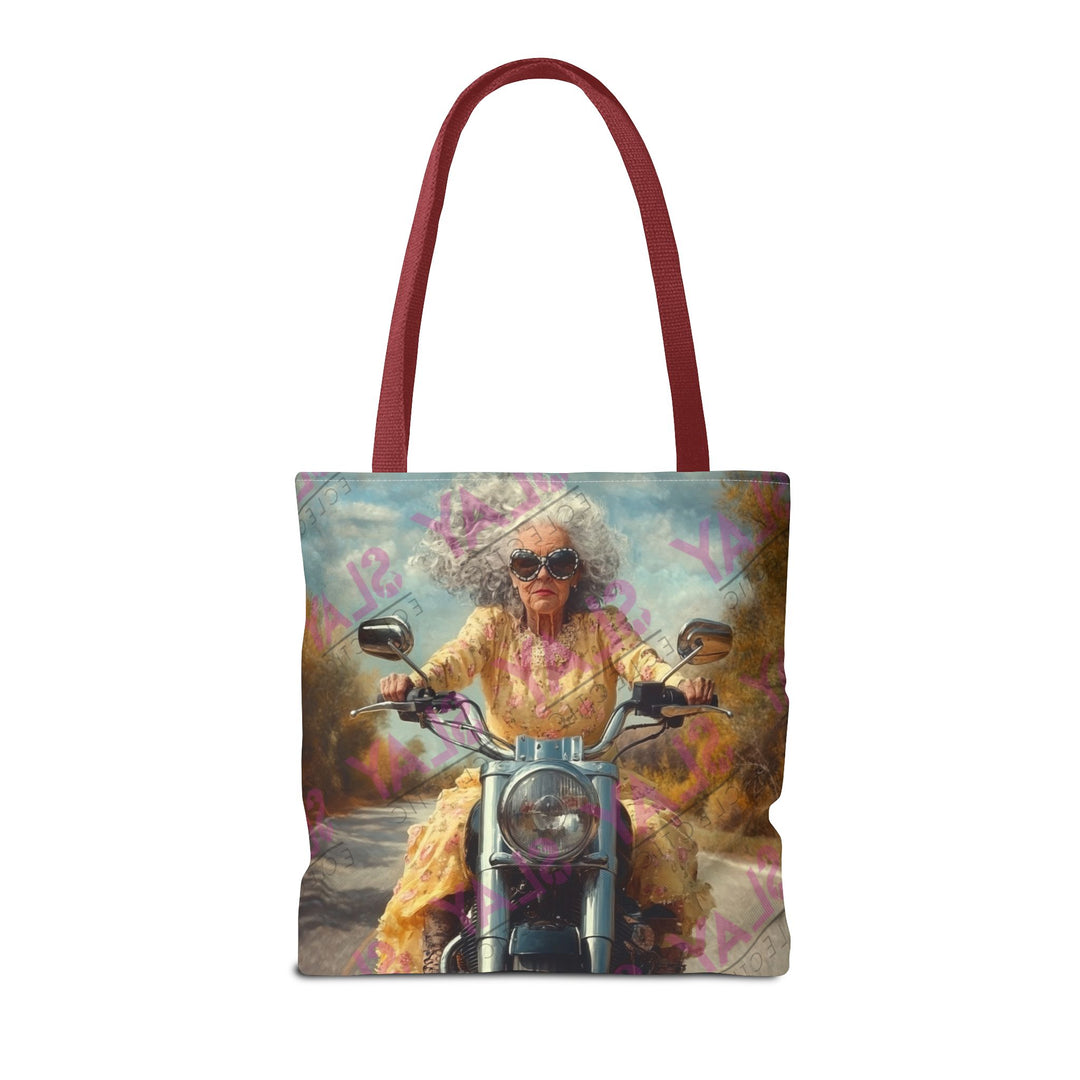 Sassy Grandma Tote Bag | Unique Gift for Grandparent, Fun Beach Bag, Quirky Cycling Tote, Mother's Day Present, Vintage Style