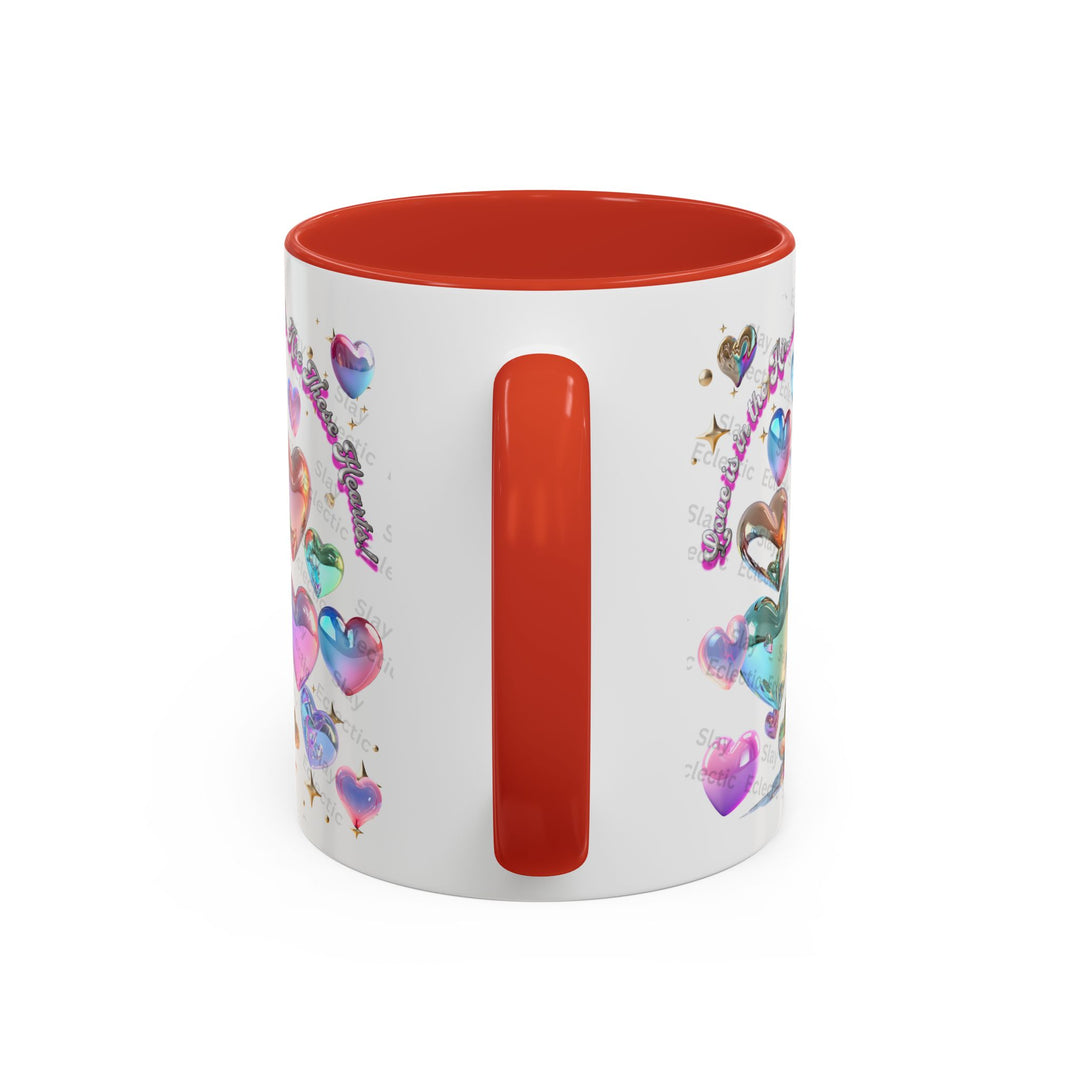 Colorful Heart Accent Coffee Mug - Perfect Gift for Loved Ones