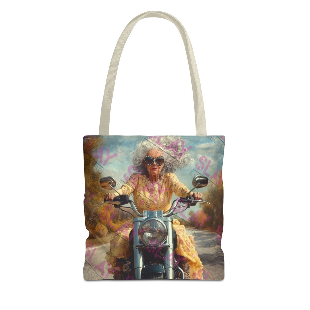 Sassy Grandma Tote Bag | Unique Gift for Grandparent, Fun Beach Bag, Quirky Cycling Tote, Mother's Day Present, Vintage Style