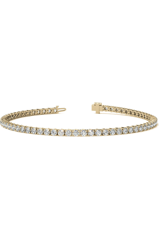 Stunning 3.50 CTW Eco-Friendly Lab Grown Diamond Tennis Bracelet in 14kt White/Yellow Gold (G/VS) - USA Made