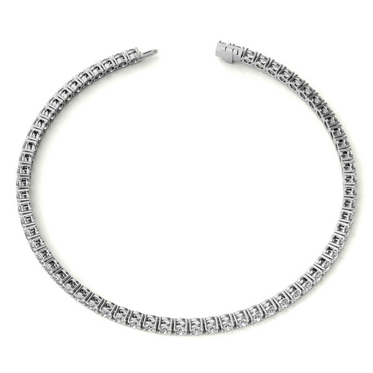 Stunning 3.50 CTW Eco-Friendly Lab Grown Diamond Tennis Bracelet in 14kt White/Yellow Gold (G/VS) - USA Made