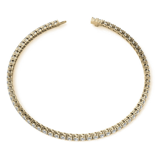 Stunning 3.50 CTW Eco-Friendly Lab Grown Diamond Tennis Bracelet in 14kt White/Yellow Gold (G/VS) - USA Made