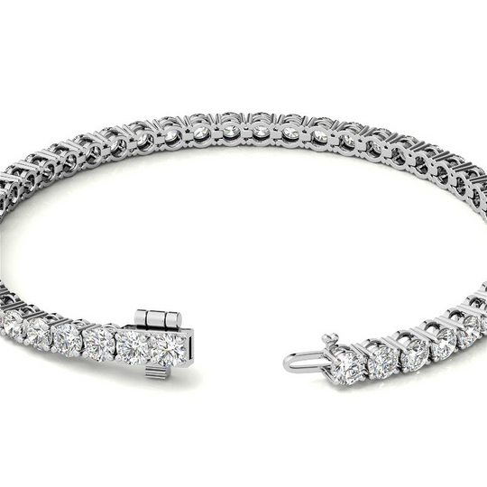 Stunning 6.5 CTW Eco-Friendly Lab Grown Diamond Tennis Bracelet in 14kt Gold (G/VS) - AGI Certified