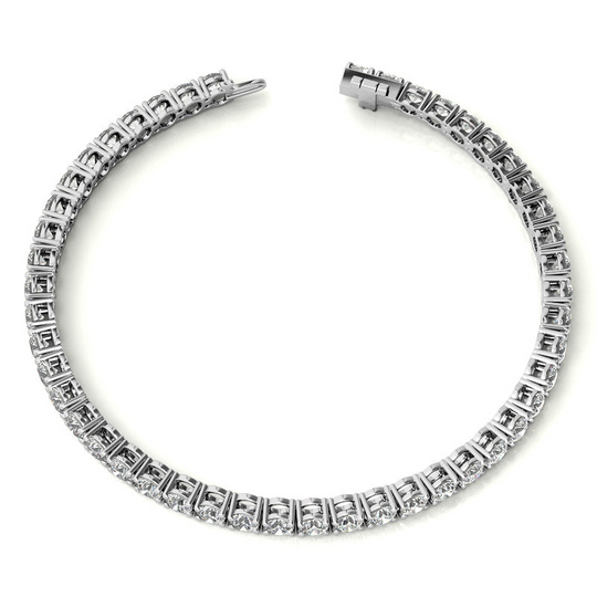 Stunning 6.5 CTW Eco-Friendly Lab Grown Diamond Tennis Bracelet in 14kt Gold (G/VS) - AGI Certified