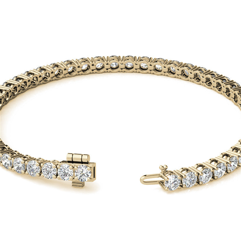 Stunning 6.5 CTW Eco-Friendly Lab Grown Diamond Tennis Bracelet in 14kt Gold (G/VS) - AGI Certified