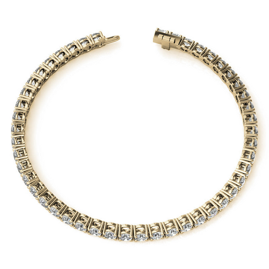 Stunning 6.5 CTW Eco-Friendly Lab Grown Diamond Tennis Bracelet in 14kt Gold (G/VS) - AGI Certified