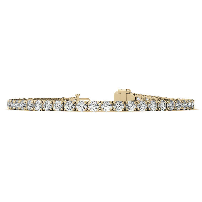 Stunning 6.5 CTW Eco-Friendly Lab Grown Diamond Tennis Bracelet in 14kt Gold (G/VS) - AGI Certified