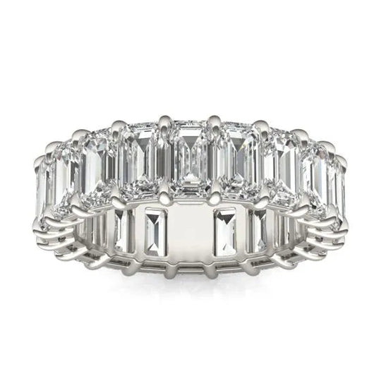 Timeless 6 1/4 CTW Emerald-Cut Lab Grown Diamond Eternity Band In 14K White Gold