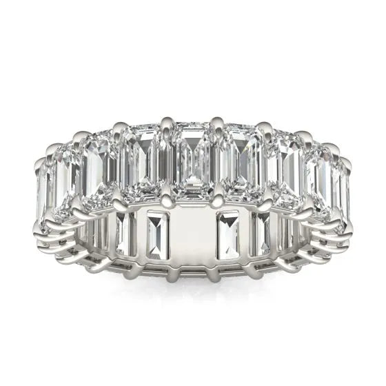 Timeless 6 1/4 CTW Emerald-Cut Lab Grown Diamond Eternity Band in 14K White Gold