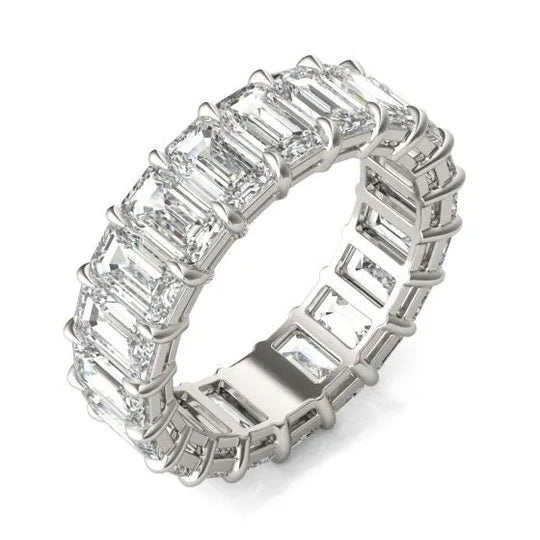 Timeless 6 1/4 CTW Emerald-Cut Lab Grown Diamond Eternity Band in 14K White Gold-Slay Eclectic