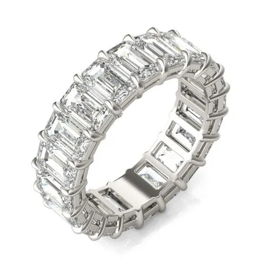 Timeless 6 1/4 CTW Emerald-Cut Lab Grown Diamond Eternity Band in 14K White Gold