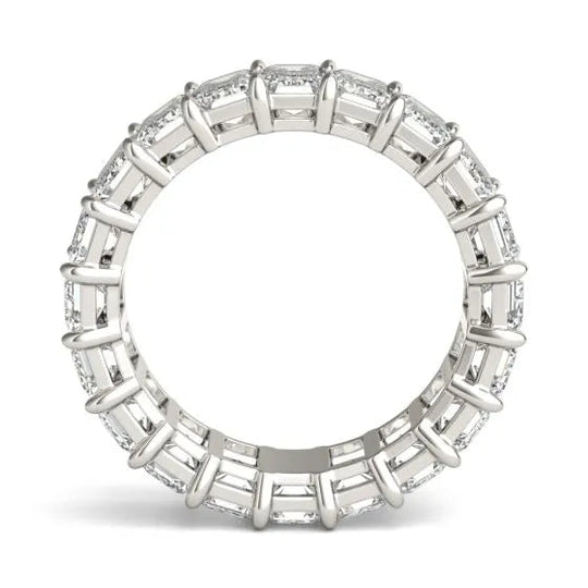 Timeless 6 1/4 CTW Emerald-Cut Lab Grown Diamond Eternity Band In 14K White Gold