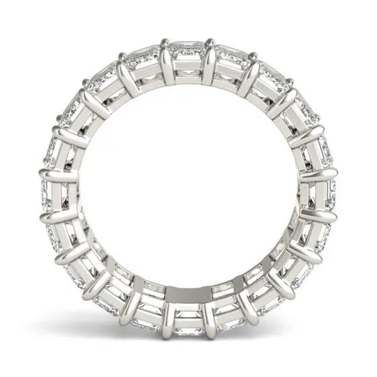 Timeless 6 1/4 CTW Emerald-Cut Lab Grown Diamond Eternity Band in 14K White Gold