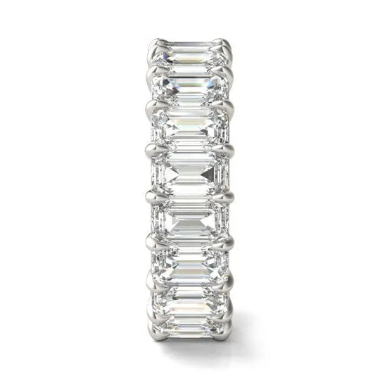 Timeless 6 1/4 CTW Emerald-Cut Lab Grown Diamond Eternity Band In 14K White Gold