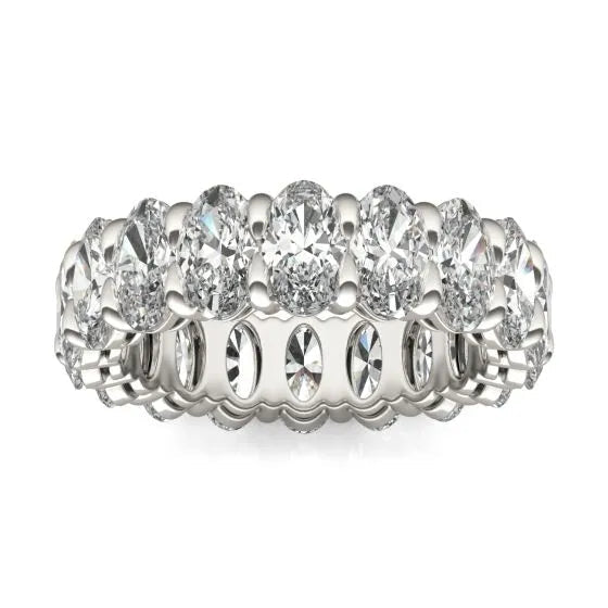 Stunning 4 CTW Oval Lab Grown Diamond Eternity Band In 14K White Gold