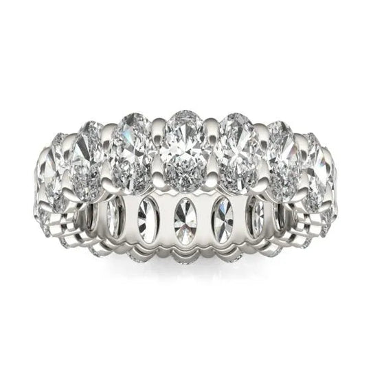 Stunning 4 CTW Oval Lab Grown Diamond Eternity Band in 14K White Gold-Slay Eclectic