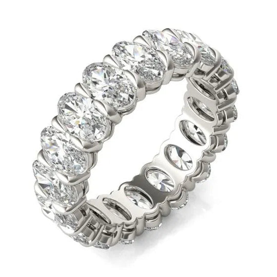 Stunning 4 CTW Oval Lab Grown Diamond Eternity Band in 14K White Gold-Slay Eclectic