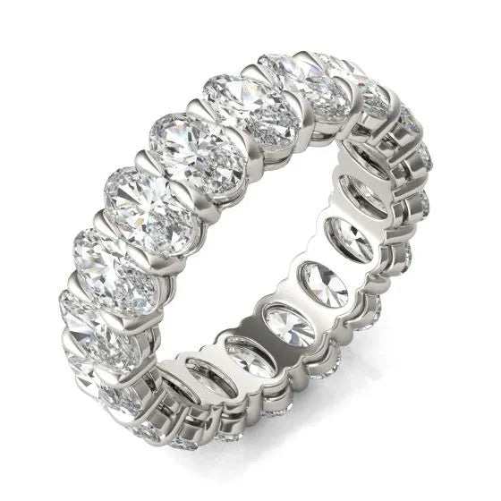 Stunning 4 CTW Oval Lab Grown Diamond Eternity Band In 14K White Gold