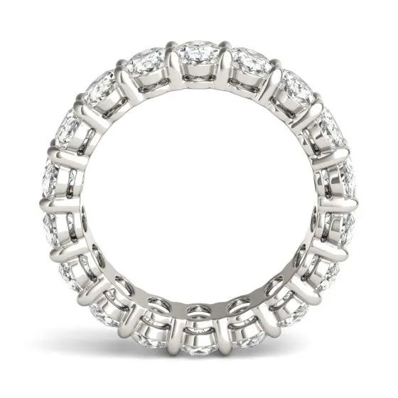 Stunning 4 CTW Oval Lab Grown Diamond Eternity Band in 14K White Gold