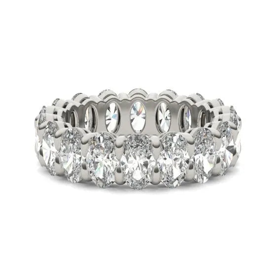 Stunning 4 CTW Oval Lab Grown Diamond Eternity Band In 14K White Gold