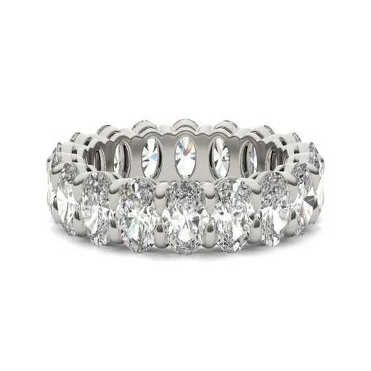 Stunning 4 CTW Oval Lab Grown Diamond Eternity Band in 14K White Gold