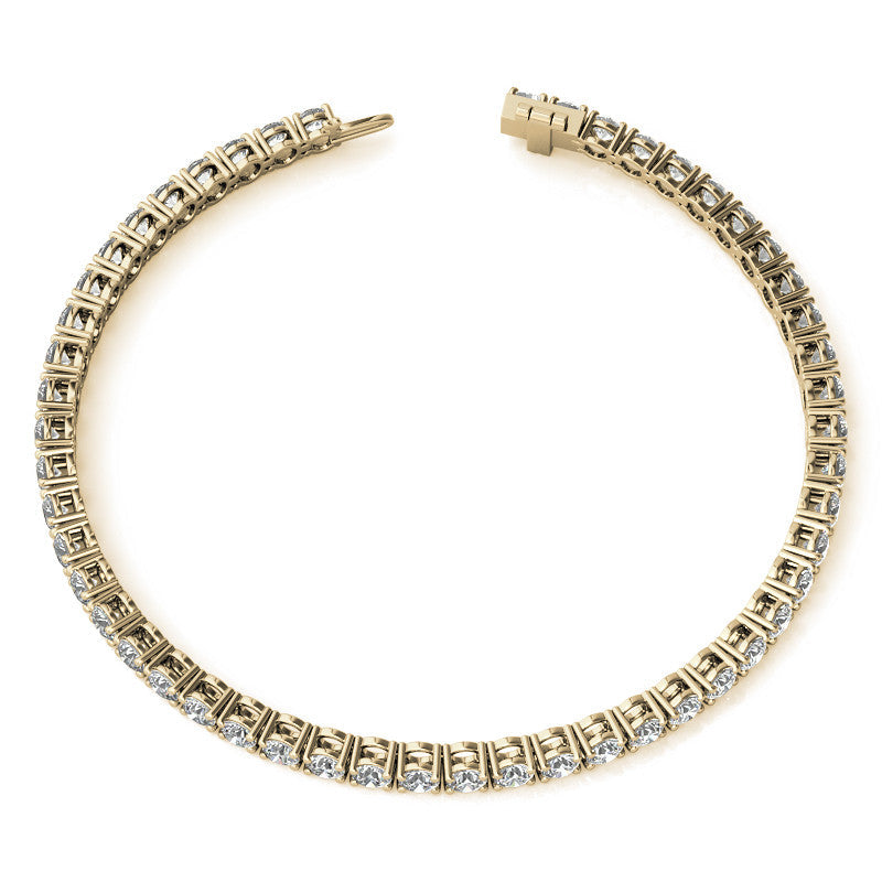 Bracelet - Elegant 8.5 CTW Eco-Friendly Lab Grown Diamond Tennis Bracelet In 14kt White/Yellow Gold - AGI Certified G/VS Quality