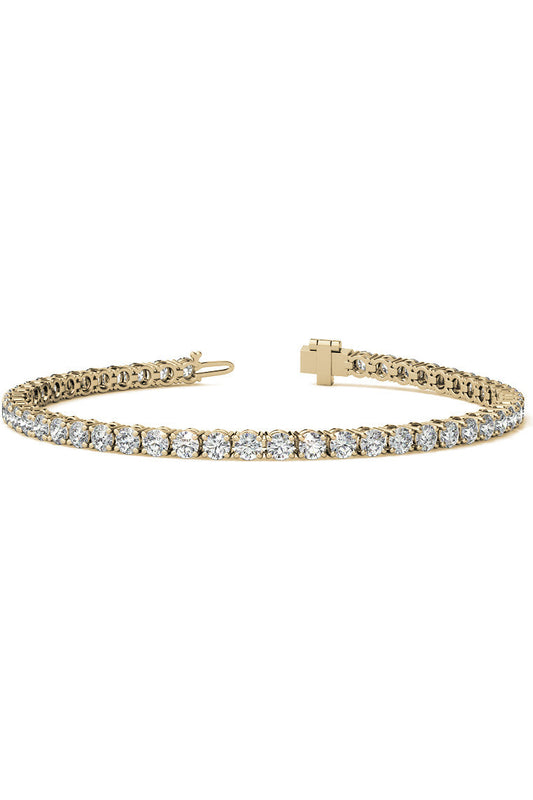 Bracelet - Elegant 8.5 CTW Eco-Friendly Lab Grown Diamond Tennis Bracelet In 14kt White/Yellow Gold - AGI Certified G/VS Quality