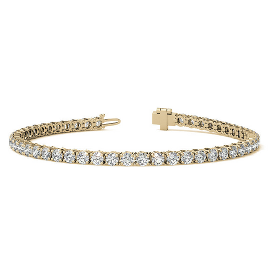 Elegant 8.5 CTW Eco-Friendly Lab Grown Diamond Tennis Bracelet in 14kt White/Yellow Gold - AGI Certified G/VS Quality