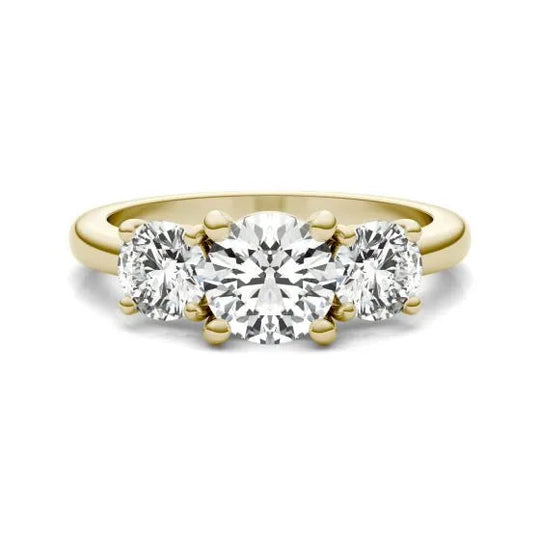 Stunning 2 CTW AGI Certified Lab Grown Diamond Three Stone Engagement Ring In Elegant 14K Gold Options