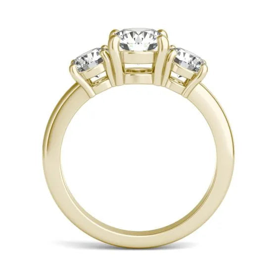 Stunning 2 CTW AGI Certified Lab Grown Diamond Three Stone Engagement Ring In Elegant 14K Gold Options