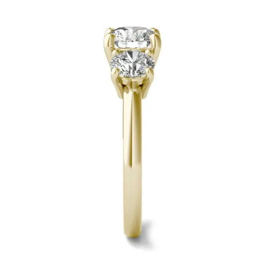 Stunning 2 CTW AGI Certified Lab Grown Diamond Three Stone Engagement Ring In Elegant 14K Gold Options