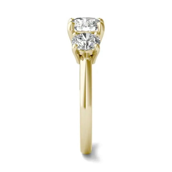 Stunning 2 CTW AGI Certified Lab Grown Diamond Three Stone Engagement Ring in Elegant 14K Gold Options