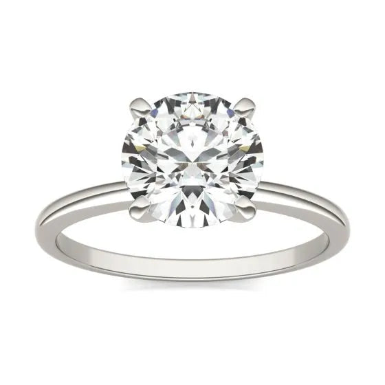 Timeless 2 CTW Round Lab Grown Diamond Solitaire Ring In 14K White Gold