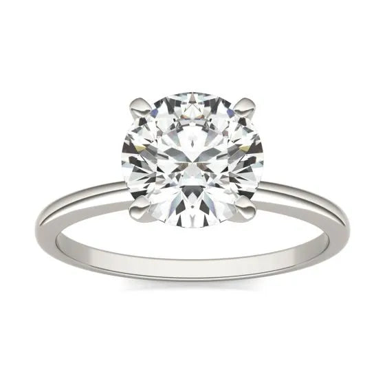 Timeless 2 CTW Round Lab Grown Diamond Solitaire Ring in 14K White Gold