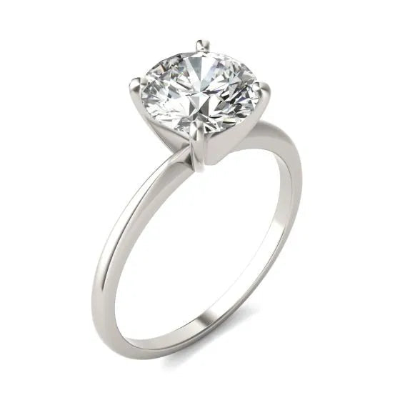 Timeless 2 CTW Round Lab Grown Diamond Solitaire Ring In 14K White Gold