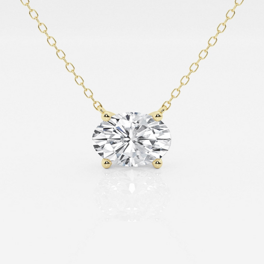 Elegant 1.00 Ctw Oval Eco-Friendly Lab Grown Diamond Pendant in Dual Tone Gold